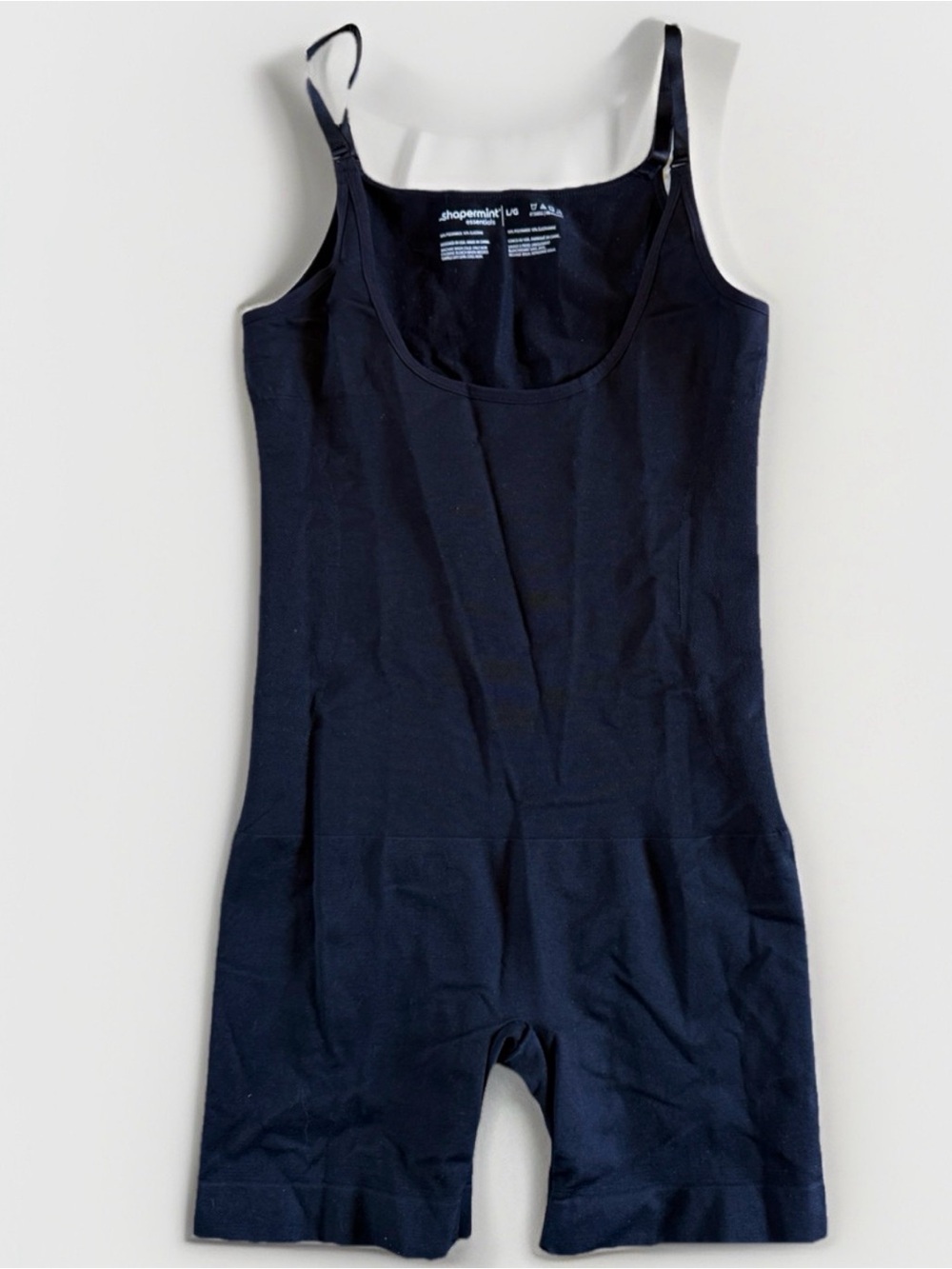 Shapermint Black Shapewear Bodysuit Shorts Size Large Adjustable Straps